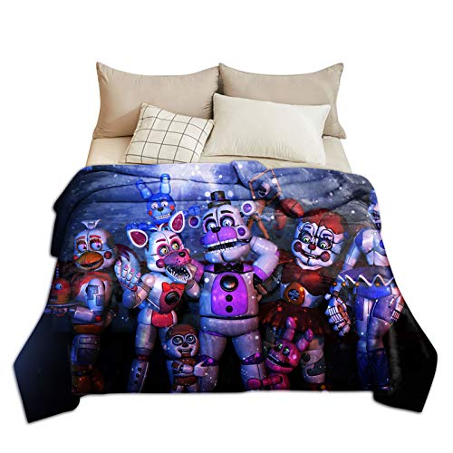 Five Ni-ghts at Fre-ddy's FNAF Decke, warme und bequeme Pizza Microraschel Decke, bedruckte Decke, Flanell, Überwurf, Decke, ultraweiche Mikrofaser für Bett Sofa von Anjinguang