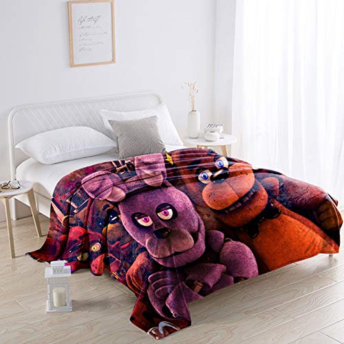 Five Nights at Freddy's Decke, Flanell, extra weich, Microfleece-Decke, Bett, warme FNAF Überwurfdecke für Kinderzimmer, EIN tolles Geschenk für Weihnachten, Halloween, Dekoration, 80 x 120 cm von Anjinguang