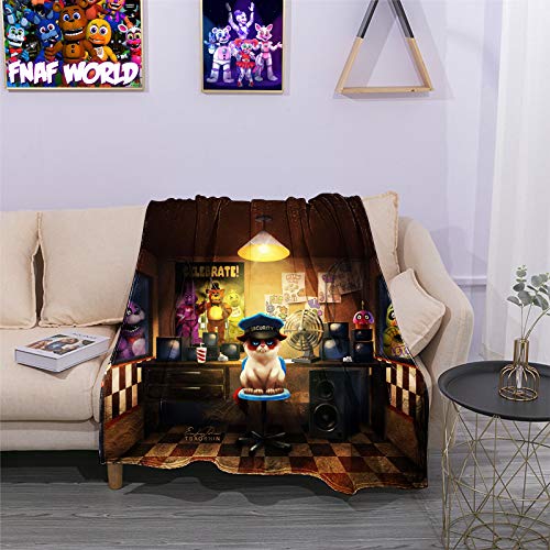 Five-Nights-at-Freddy's leichte, gemütliche Bettdecke, weiche Überwurf Decke, warme Winter-Bettwäsche, Couch und Plüsch, Heimdekoration, 80 x 120 cm von Anjinguang