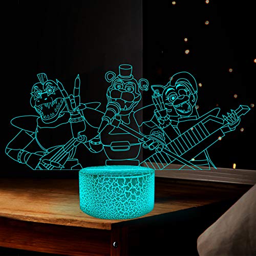 Game FNAF 3D-Illusionslampe, LED-Nachtlicht, Cartoon, Five Ni-GHT at Fre-ddys Sicherheitsbreach Vannie Figur Design für Kinder Jungen Zimmer Dekor Acryl Tischlampe Geschenk von Anjinguang