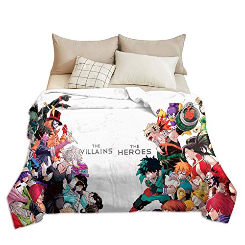 My Hero Academia Collage Anime BNHA Hawks Manga Flanell Überwurf, Decke Ultra Weiche Tagesdecke Mikrofaser Fleece Decke Langlebig Heimdekor Perfekt für Kinderzimmer von Anjinguang