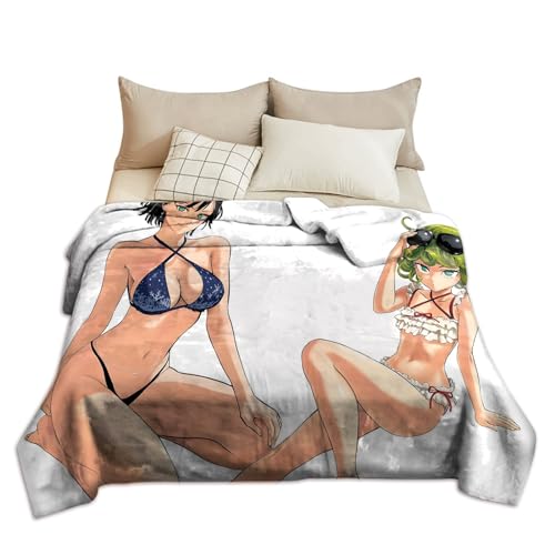 One Punch Man Decke Saitama/Tatsumaki/Garou Ultraweiche Anime Flanell Decke für Sofa Überwurf Reise Fleece Weihnachten Geburtstag Geschenk von Anjinguang