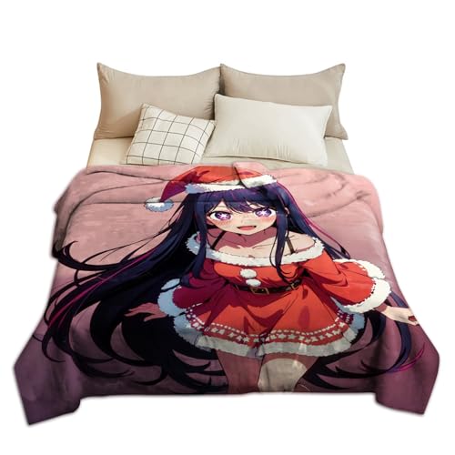 Oshi no Ko Decken Kinder Erwachsene Anime Decken Überwurf Super Weich Hoshino Ai/Rubi Figur Gedruckt Fleece Flanell Decke Cartoon Winter Weihnachten Decken für Sofa Bett Wohnkultur von Anjinguang