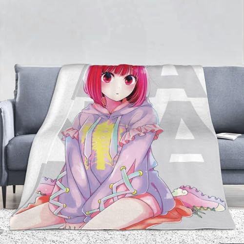 Oshi no Ko Decken Kinder Erwachsene Anime Decken Überwurf Super Weich Hoshino Ai/Rubi Figur Gedruckt Fleece Flanell Decke Cartoon Winterdecken für Sofa Bett Heimdekoration von Anjinguang