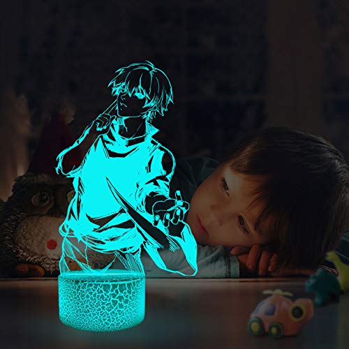 Tokyo Ghoul Lampe 3D Illusion Nachtlichter für Kinder - mit Smart Touch & USB-Kabel 7 Farben Anime NightLights - Anime Lover Geschenke für Frauen Teen Girls Baby Alter 2 3 4 5 6 Jahre alt von Anjinguang