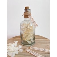 Trockenblumen Im Glas I Led Flasche Mit Licht Geschenkidee Gruß Tischdeko Home Dekoration Personalisierbar | Hochzeit von AnjoliesKreationen