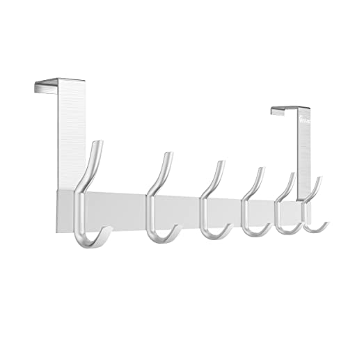 Anjuer Türgarderobe mit 6 Haken - Türhaken Zum Einhängen - Kleiderhaken Tür für Badezimmer Türhakenleiste Moderne Türhänger von Anjuer