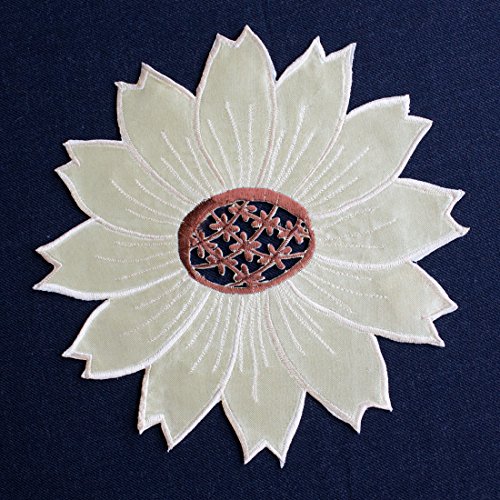 Tischdecke Tischläufer Mitteldecke Deckchen Blatt Sonnenblume (20cm Rund) von Anka Textil