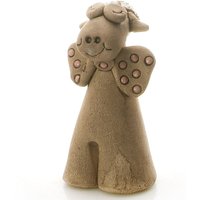 Natürliches Süßes Und Schrulliges Keramik Schaf Ornament Mit Großer Schleife Geschenk Verpackt von AnkaChristof