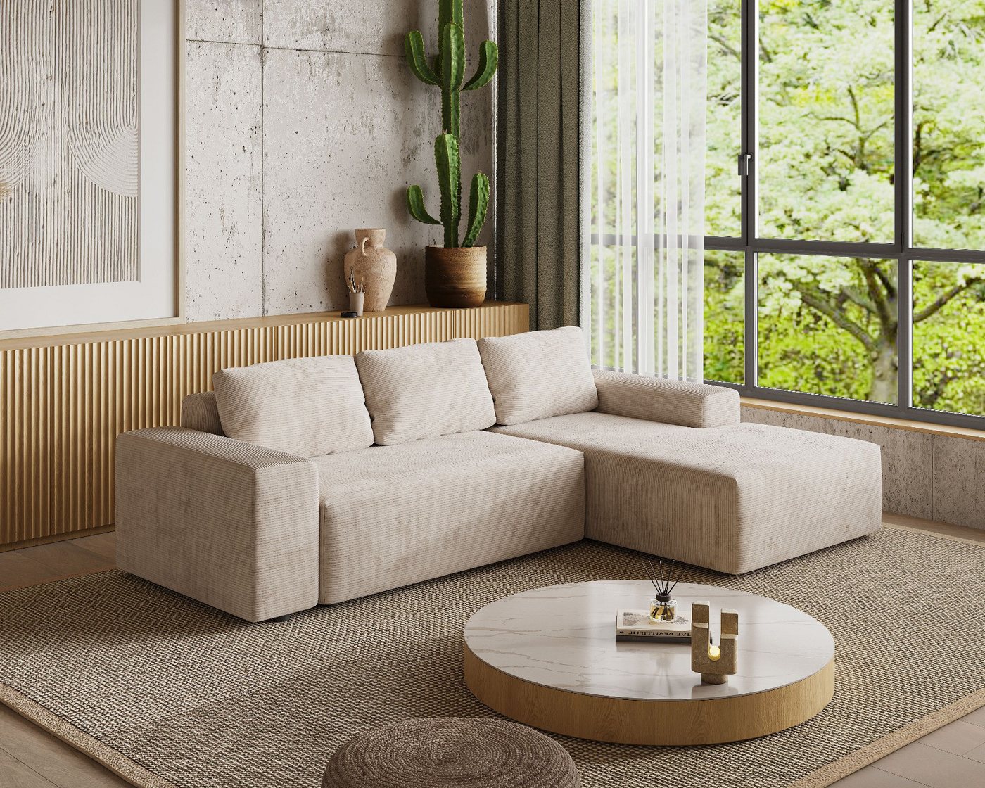 Ankado24 Ecksofa Stabiler Komfort mit Holzgestell und Sitz aus T30-Schaum Ankado24 Ecksofa Stabiler Komfort mit Holzgestell und Sitz aus T30-Schaum von Ankado24