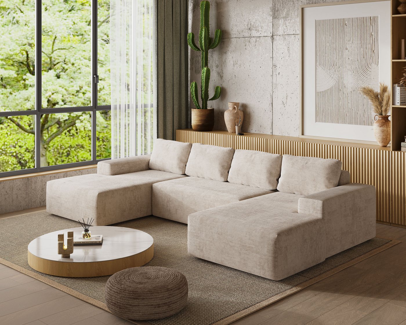 Ankado24 Ecksofa Stabiler Komfort mit Holzgestell und Sitz aus T30-Schaum Ankado24 Ecksofa Stabiler Komfort mit Holzgestell und Sitz aus T30-Schaum von Ankado24