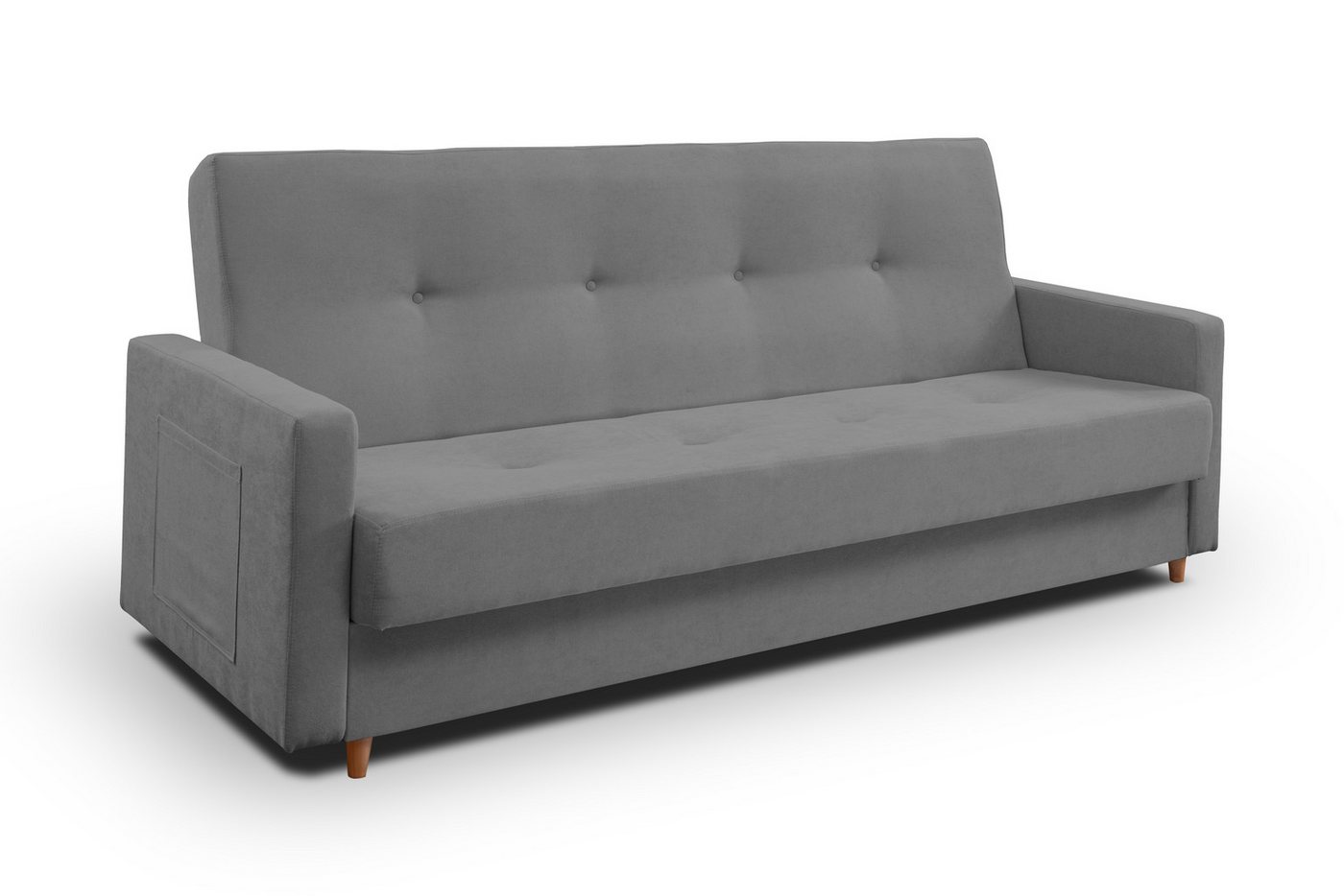 Ankado24 Schlafsofa mit Bettkasten Lucio, Sofa mit Schlaffunktion, Grau Modern Couch von Ankado24