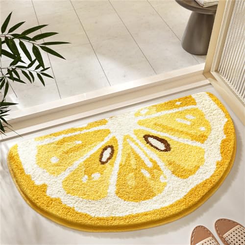 Ankah Obst-Badematte, niedlicher Badezimmerteppich, besonders saugfähig, sehr weich und schnell trocknend, passt in das Kinderzimmer, Badezimmer oder andere Zimmer, 45 x 80 cm, Zitronengelb Ankah Obst-Badematte, niedlicher Badezimmerteppich, besonders saugfähig, sehr weich und schnell trocknend, passt in das Kinderzimmer, Badezimmer oder andere Zimmer, 45 x 80 cm, Zitronengelb von Ankah