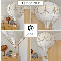 Ballonlampe, Runder Korb Im Heißluftballon-Design, Ein Hauch Von Leichtigkeit Fürs Kinderzimmer Ballonlampe, Runder Korb Im Heißluftballon-Design, Ein Hauch Von Leichtigkeit Fürs Kinderzimmer von AnkeDesignShop
