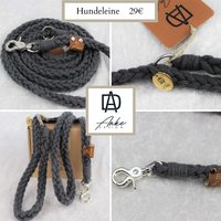 Hundeleine, Sehr Leicht Und 100 % Baumwolle Handmade Anthrazit von AnkeDesignShop