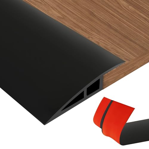 PVC Türschwellen Leiste, Übergangsprofil Selbstklebend (Schwarz, für 10mm bis 15mm, 1M) von AnkekolyStar