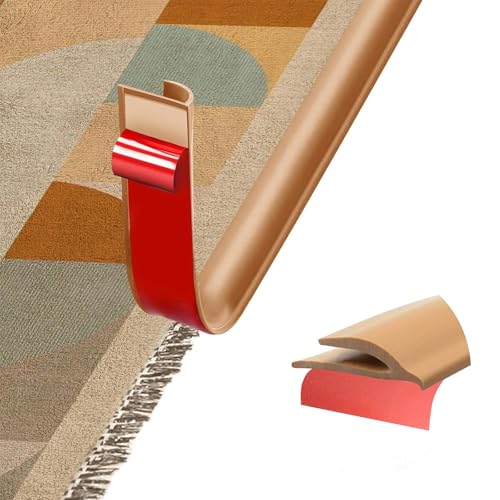 Selbstklebende Randleiste für Teppiche, PVC boden übergangsleiste, Übergangsleiste von Teppich zu Holzboden, Randversiegelungsleiste für Fußmatte, Teppich (Braun, 1 Meter) von AnkekolyStar