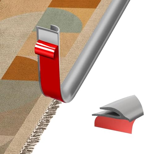Selbstklebende Randleiste für Teppiche, PVC boden übergangsleiste, Übergangsleiste von Teppich zu Holzboden, Randversiegelungsleiste für Fußmatte, Teppich (Grau, 1 Meter) von AnkekolyStar