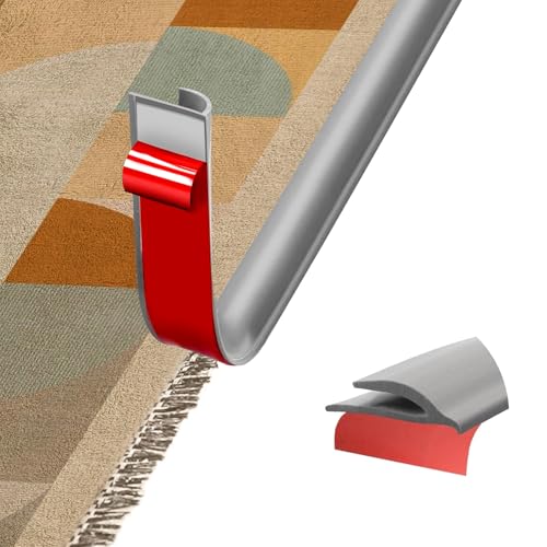Selbstklebende Randleiste für Teppiche, PVC boden übergangsleiste, Übergangsleiste von Teppich zu Holzboden, Randversiegelungsleiste für Fußmatte, Teppich (Grau, 10 Meter) von AnkekolyStar