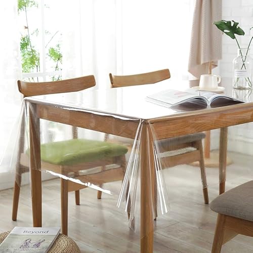 Tischdecke Transparent Tischfolie - 0.13mm Ideal Durchsichtig Schutzfolie, Wasserdicht Abwaschbar PVC Folie Fettdicht Tischschutzfolie (140X160CM) von AnkekolyStar