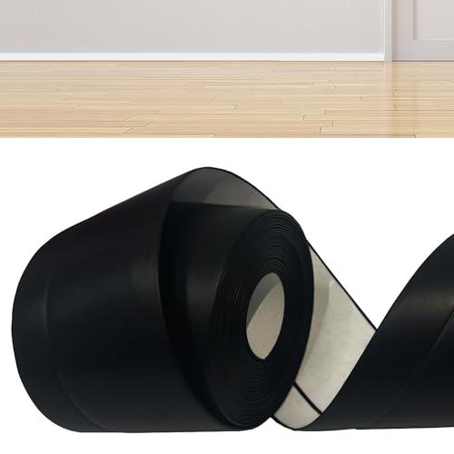 Weichsockelleiste Selbstklebend 6 Meter - Schwarz Sockelleisten aus PVC Breite 50+20mm, Flexible Fussleisten Selbstklebend für Küchenabschlussleiste, Badezimmer, Schlafzimmern und Wohnzimmern von AnkekolyStar