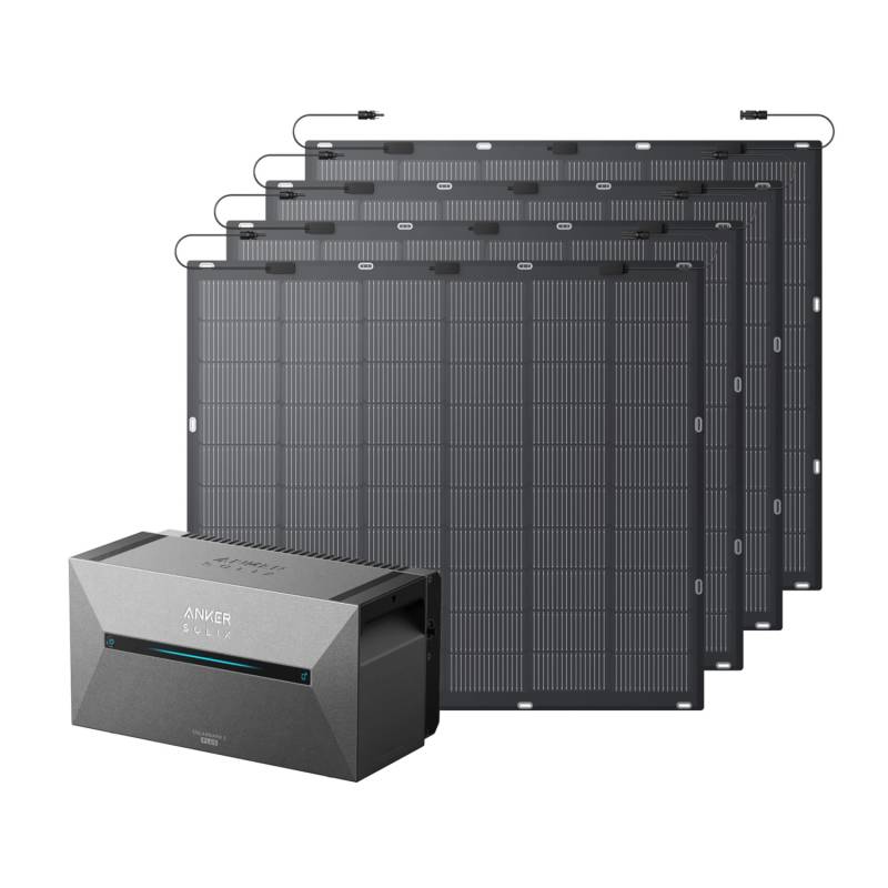 Anker Solix Solarbank 2 E1600 Pro mit 900 Wp Flexibles Solarmodul von Anker SOLIX