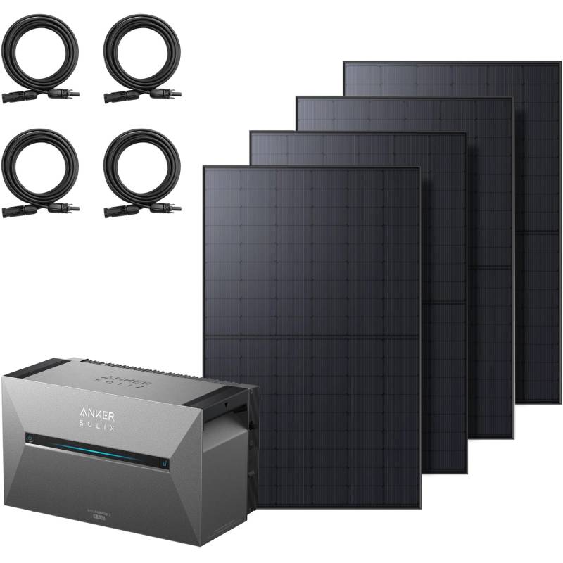 Anker Solix Solarbank 3 E2700 Pro mit 4 Pack RS40D Rigid Solar Panel von Anker SOLIX