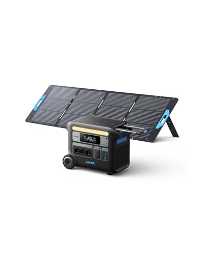 Anker SOLIX F2000 tragbare Powerstation, PowerHouse 767, Solargenerator 2048Wh mit 1 x 200W Solarpanel, Powerstation mit LiFePO4 Akku, 3 x 230V AC Steckdose 2300W Max für Camping, Wohnmobil von Anker