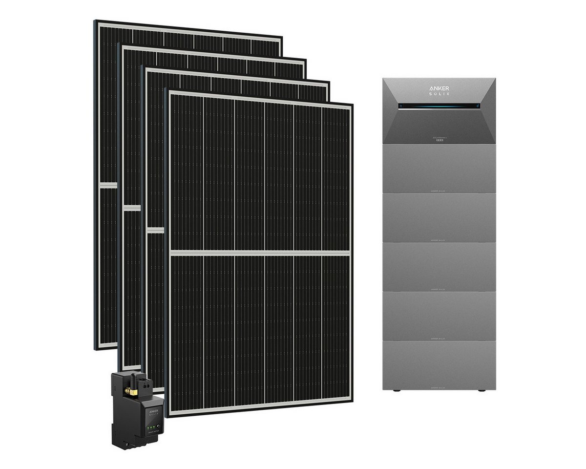 Anker Balkonkraftwerk 1780W Anker SOLIX Solarbank 3 E2700 Pro mit 1/2/3/4/5 Erweiterungsakku, (4x JASolar 445Wp Module im Lieferumfang enthalten) von Anker