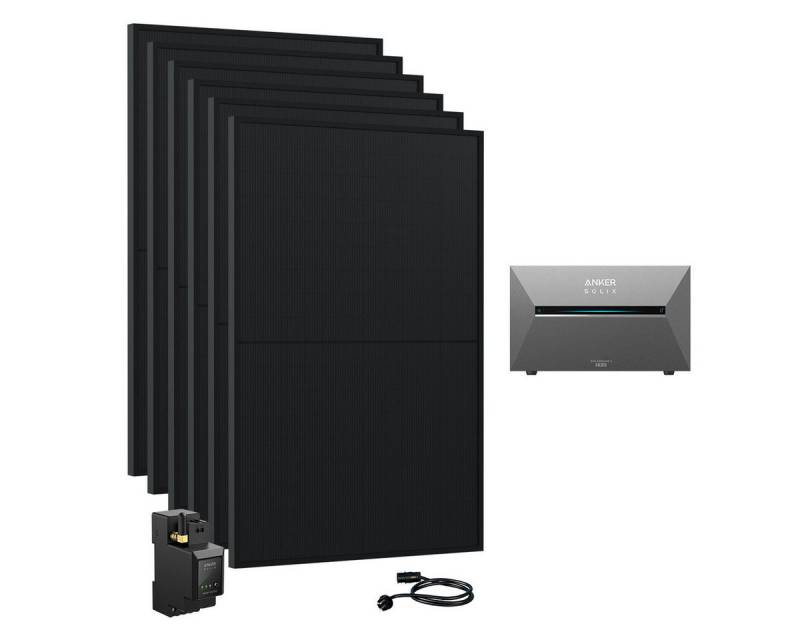 Anker Balkonkraftwerk 2700W Solaranlage Anker SOLIX Solarbank 3 E2700 Pro mit Zusatzakkus, (Smart Meter und 6x JASolar 450Wp Full Black im Lieferumfang enthalten), Speicher mit integriertem Wechselrichter, All-in-One 2,668kWh Akku Anker Balkonkraftwerk 2700W Solaranlage Anker SOLIX Solarbank 3 E2700 Pro mit Zusatzakkus, (Smart Meter und 6x JASolar 450Wp Full Black im Lieferumfang enthalten), Speicher mit integriertem Wechselrichter, All-in-One 2,668kWh Akku von Anker