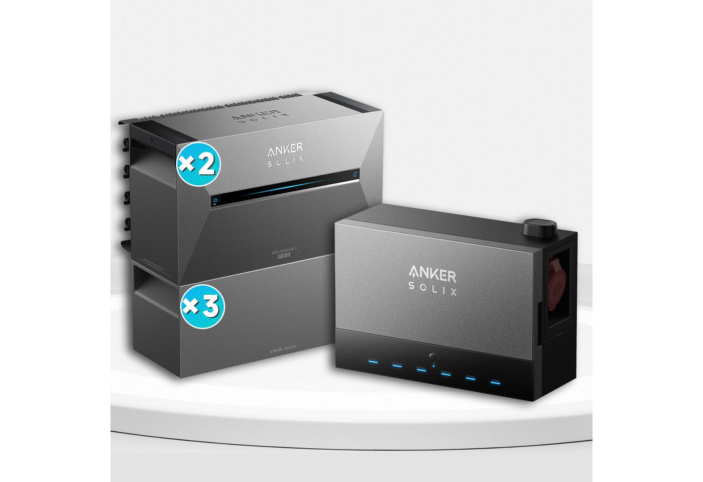 Anker Balkonkraftwerk Anker SOLIX Power Dock - Solarbank Multisystem, (mit 2x Anker Solix Solarbank 3 E2700 Pro und BP2700) von Anker