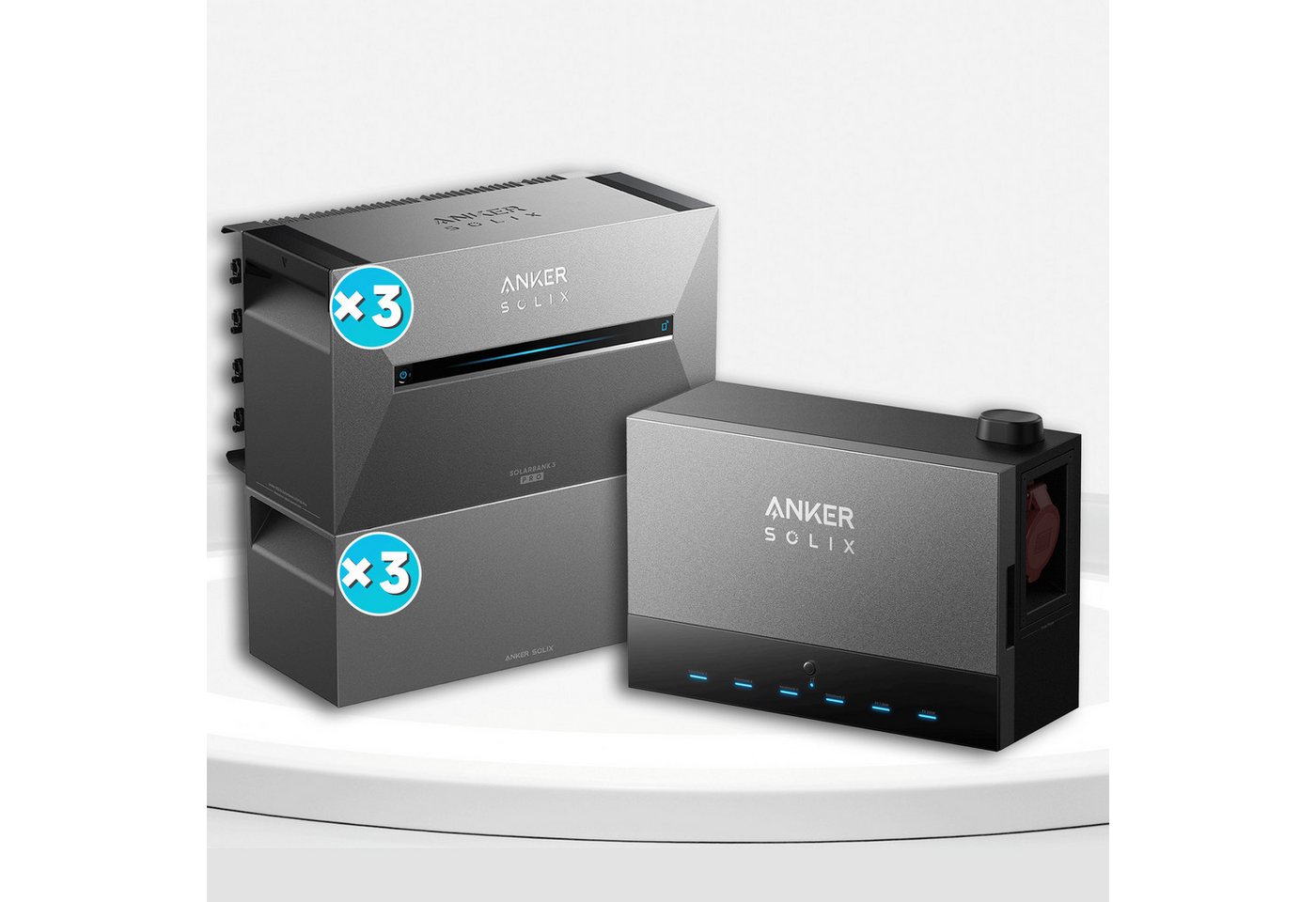 Anker Balkonkraftwerk Anker SOLIX Power Dock - Solarbank Multisystem, (mit 3x Anker Solix Solarbank 3 E2700 Pro und BP2700) von Anker