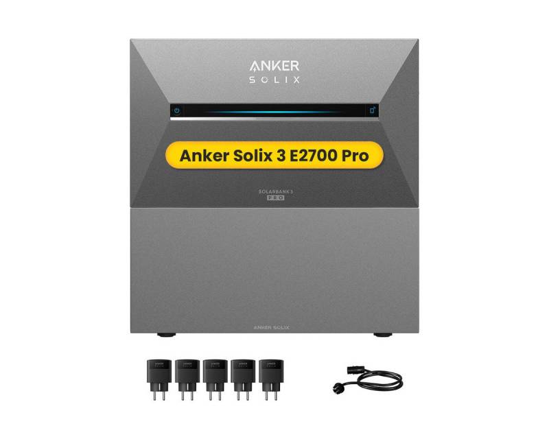 Anker Balkonkraftwerk Anker SOLIX Solarbank 3 E2700 Pro mit Zusatzsakkus und Smart Plug, (Smart Plug und Anker Solarbank 3 E2700 Pro im Lieferumfang enthalten), Speicher mit integriertem Wechselrichter, All-in-One 2,668kWh Akku von Anker