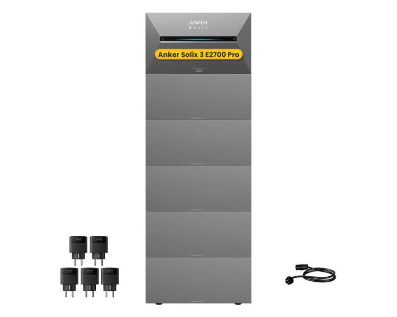 Anker Balkonkraftwerk Anker SOLIX Solarbank 3 E2700 Pro mit Zusatzsakkus und Smart Plug, (Smart Plug und Anker Solarbank 3 E2700 Pro im Lieferumfang enthalten), Speicher mit integriertem Wechselrichter, All-in-One 2,668kWh Akku von Anker