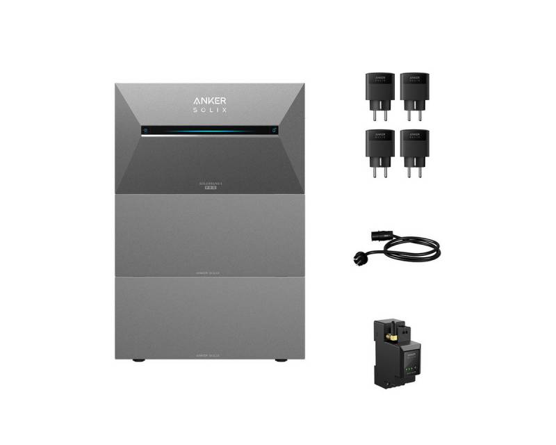 Anker Balkonkraftwerk Anker SOLIX Solarbank 3 E2700 Pro mit Zusatzsakkus und Smart Plug, (Smart Meter und 4x Anker Smart Plug im Lieferumfang enthalten), Speicher mit integriertem Wechselrichter, All-in-One 2,668kWh Akku von Anker