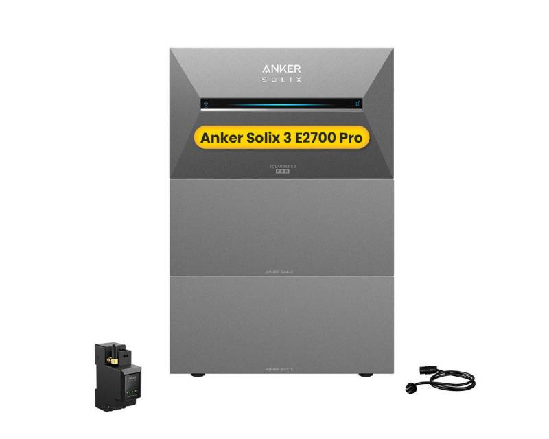 Anker Balkonkraftwerk Anker SOLIX Solarbank 3 E2700 Pro mit Zusatzsakkus und Smartem Zähler, (Smart Meter und Anker Solarbank 3 E2700 Pro im Lieferumfang enthalten), Speicher mit integriertem Wechselrichter, All-in-One 2,68kWh Akku Anker Balkonkraftwerk Anker SOLIX Solarbank 3 E2700 Pro mit Zusatzsakkus und Smartem Zähler, (Smart Meter und Anker Solarbank 3 E2700 Pro im Lieferumfang enthalten), Speicher mit integriertem Wechselrichter, All-in-One 2,68kWh Akku von Anker