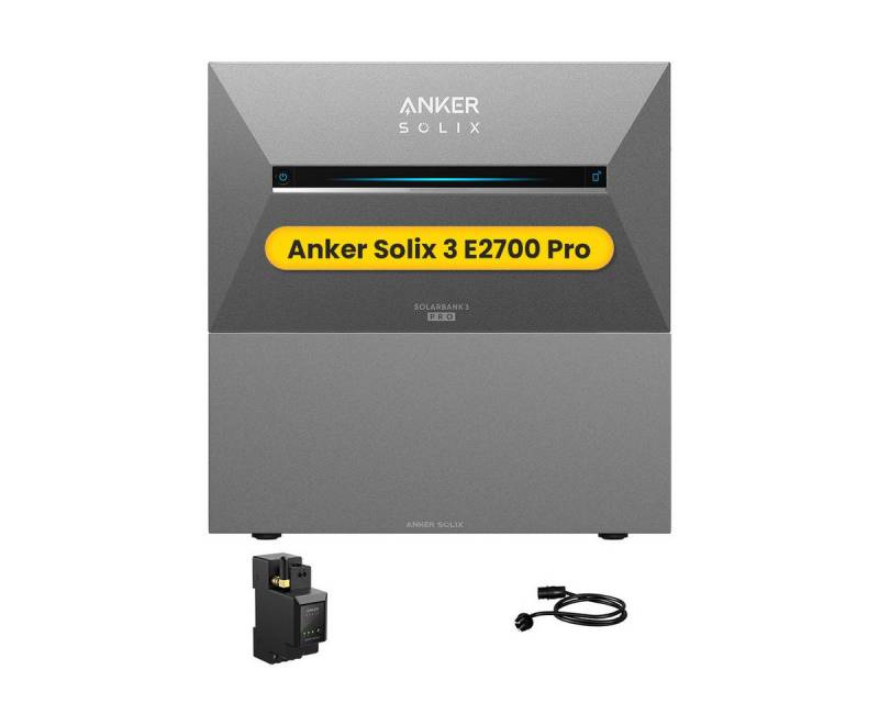 Anker Balkonkraftwerk Anker SOLIX Solarbank 3 E2700 Pro mit Zusatzsakkus und Smartem Zähler, (Smart Meter und Anker Solarbank 3 E2700 Pro im Lieferumfang enthalten), Speicher mit integriertem Wechselrichter, All-in-One 2,68kWh Akku Anker Balkonkraftwerk Anker SOLIX Solarbank 3 E2700 Pro mit Zusatzsakkus und Smartem Zähler, (Smart Meter und Anker Solarbank 3 E2700 Pro im Lieferumfang enthalten), Speicher mit integriertem Wechselrichter, All-in-One 2,68kWh Akku von Anker