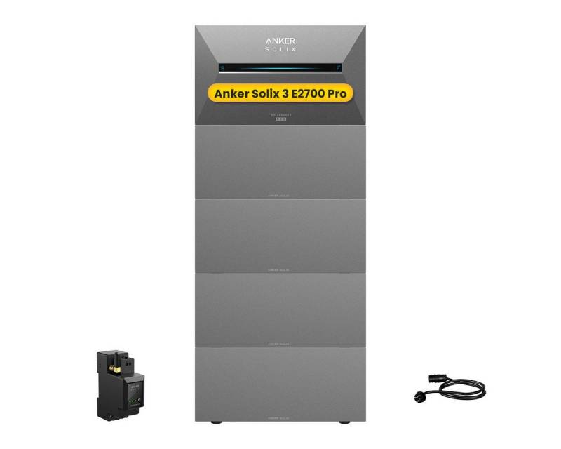 Anker Balkonkraftwerk Anker SOLIX Solarbank 3 E2700 Pro mit Zusatzsakkus und Smartem Zähler, (Smart Meter und Anker Solarbank 3 E2700 Pro im Lieferumfang enthalten), Speicher mit integriertem Wechselrichter, All-in-One 2,68kWh Akku Anker Balkonkraftwerk Anker SOLIX Solarbank 3 E2700 Pro mit Zusatzsakkus und Smartem Zähler, (Smart Meter und Anker Solarbank 3 E2700 Pro im Lieferumfang enthalten), Speicher mit integriertem Wechselrichter, All-in-One 2,68kWh Akku von Anker