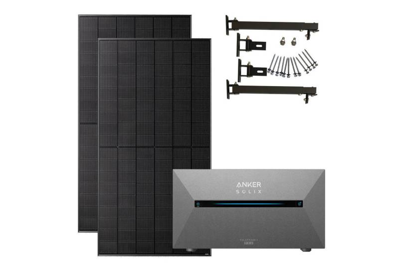 Anker Balkonkraftwerk Solix 1000W Photovoltaikanlage Komplettset mit Solarbank E1600 2 Pro, (Set, 2 × SolarSpace 500W Module+1 × Anker E1600 2 Pro +Ohne/mit Halterung), IP65, Plug und Play von Anker