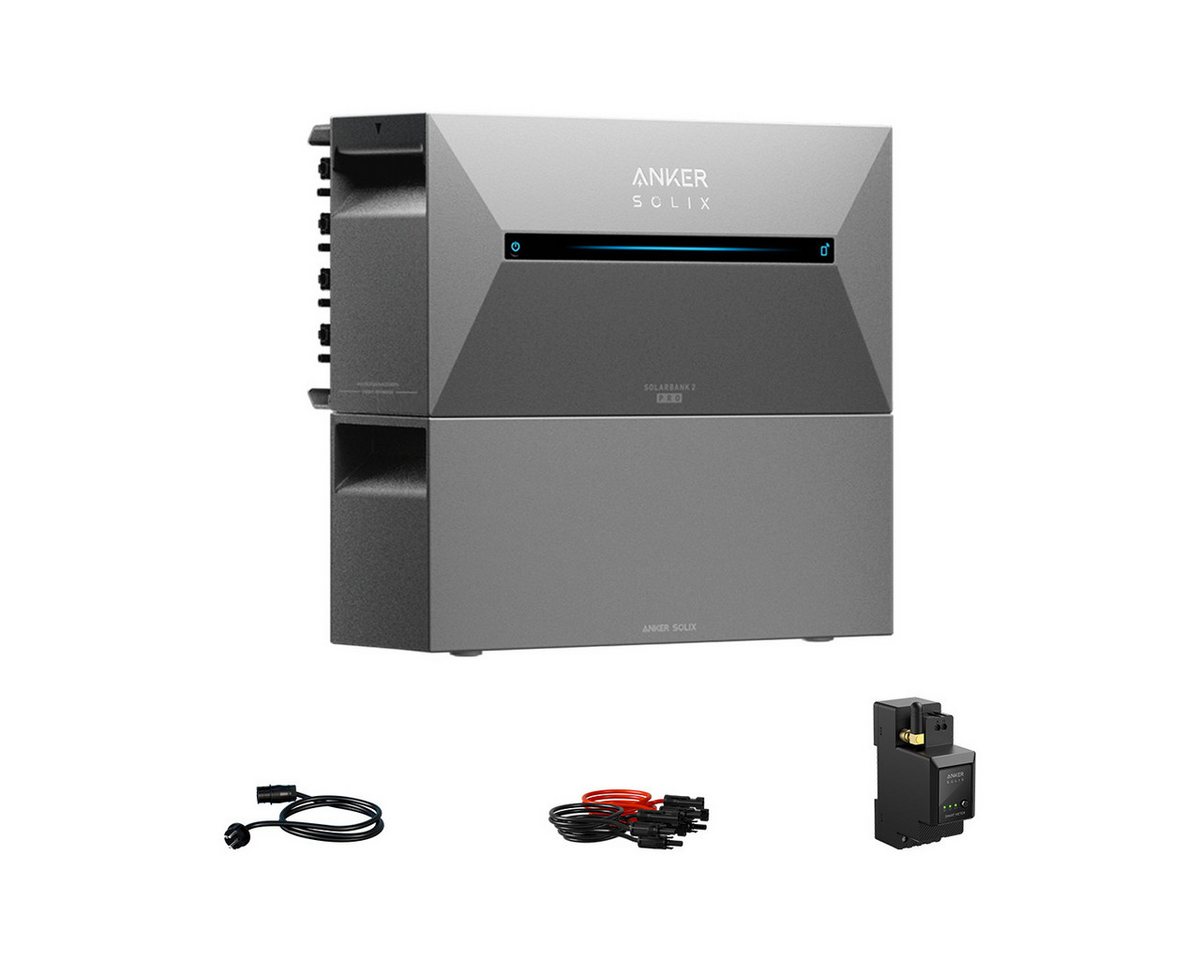 Anker Balkonkraftwerk Anker Solix Solarbank 2 E1600 Pro Speicher mit Zusatzsakkus, (Smart Meter im Lieferumfang enthalten), Speicher mit integriertem Wechselrichter, All-in-One 1600 Wh Akku von Anker