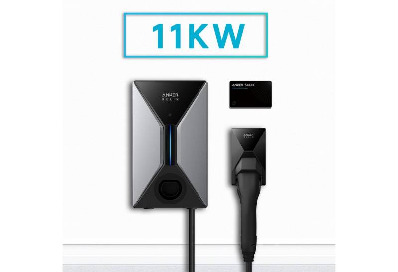 Anker Elektroauto-Ladestation Anker SOLIX V1 Smartes Ladegerät für E-Autos - 7.4kW/11kW/22kW, mit 1x RFID-Karte, Cable Version von Anker