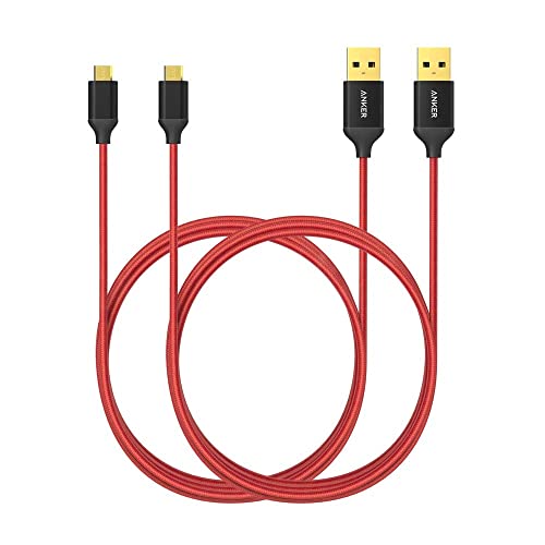 Anker Micro USB High Speed Sync und Ladekabel, rot, 1,8 m Länge, Packung von 2 von Anker