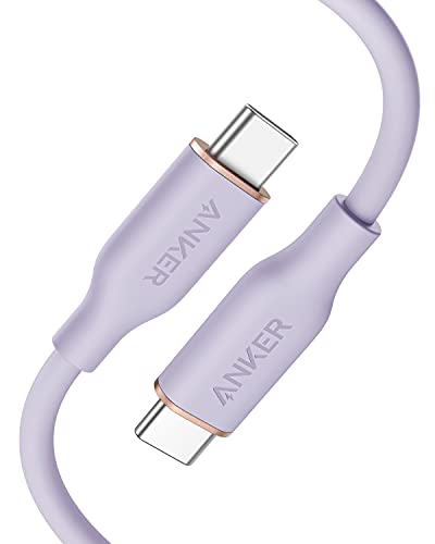 Anker PowerLine III Flow, USB C auf USB C Kabel 100W, Typ-C Kabel 90cm, Kompatibel mit iPhone 16/15 Serie, MacBook Pro/Air, iPad Pro/Air, Galaxy S24, Pixel, Switch, LG (in Mauve) von Anker