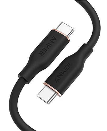 Anker Powerline III Flow, USB-C auf USB-C Ladekabel 100W 90cm, Typ-C Kabel, Kompatibel mit iPad Mini 6. Gen,MacBook Pro 2020, iPad Pro 2020, iPad Air, Galaxy S20, Pixel, Switch, LG(in Nachtschwarz) von Anker