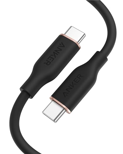 Anker PowerLine III Flow, USB C auf USB C Kabel 100W, Typ-C Kabel 90cm, Kompatibel mit iPhone 16/15 Serie, MacBook Pro/Air, iPad Pro/Air, Galaxy S24, Pixel, Switch, LG (in Nachtschwarz) von Anker