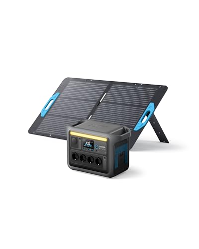 Anker SOLIX C1000 Set Tragbare Powerstation mit 100W Solarpanel, LiFePO4 Akku, 1800W Solargenerator, 4230V Steckdosen mit max. 2400W Leistung, LFP Powerstation für Outdoor, Camping und Stromreserve von Anker