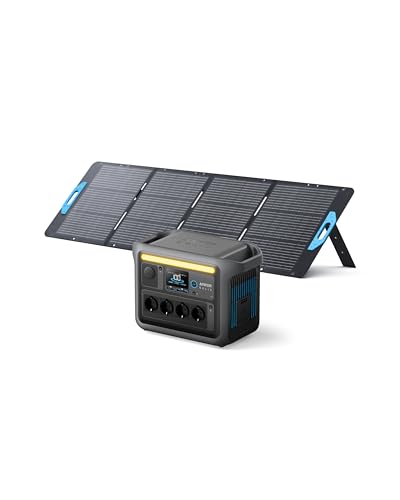 Anker SOLIX C1000 Set Tragbare Powerstation mit 200W Solarpanel, LiFePO4 Akku, 1800W Solargenerator, 4230V Steckdosen mit max. 2400W Leistung, LFP Powerstation für Outdoor, Camping und Stromreserve von Anker