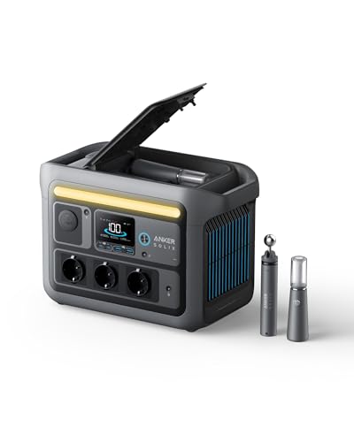 Anker SOLIX C800 Plus Tragbare Powerstation, 1200W (1600W Spitzenleistung) Solargenerator für Campingbeleuchtung, 768Wh LiFePO4 Akkus für Camping, Wohnmobil, Reisen, Stromausfall (Solarpanel optional) von Anker