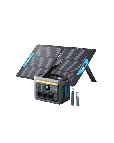 Anker SOLIX C800 Plus Tragbare Powerstation mit 100W Solarpanel, 1200W (1600W Spitzenleistung) Solargenerator für Campingbeleuchtung, 768Wh LiFePO4 Akkus für Camping, Wohmobil, Reisen, Stromausfall von Anker