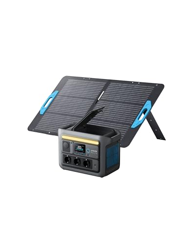 Anker SOLIX C800 Tragbare Powerstation mit 100W Solarpanel, 1200W (1600W Spitzenleistung) Solargenerator, 100% Akku in 58 Min., 768Wh LiFePO4 Akkus für Camping, Wohnmobil, RV, Reisen, Stromausfall von Anker